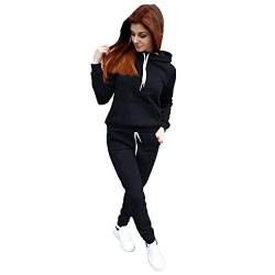 2-teilige Lounge Outfits für Damen - Mode Jogginganzug Set Elegant Set 2-Teilig Langarm Trainingsanzug Outdoor Sport Sweatshirt Herbst Winter Gefütterte 2 Teiler Große Größen Fitness Zweiteiler von HAQUOS