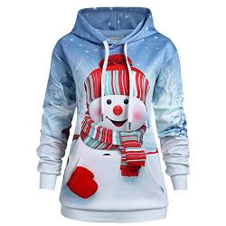 Frauen Hoodie Weihnachten Big Pocket Cartoon Schneemann Print Sweatshirt Pullover Top Musselin Hemd Damen T Shirts Damen Sommer Kurz von HAQUOS