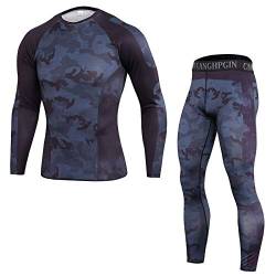 Funktionsunterwäsche Herren - Atmungsaktiv Funktionsunterwäsche Funktionswäsche Herren Flexibel Thermo Unterwäsc Thermooberteil & Thermounterhosen Outdoor Jagd Running Thermal Unterwäsche Set von HAQUOS