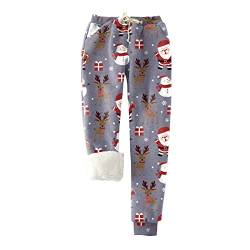 HAQUOS Damen Leggings Weihnachten - Christmas Kostüm Freizeithosen Print Weihnachten Elegant Bleistift Hose Sweathose Outdoorhose Frauen Bunter Stoffhose mit Muster Weihnachtsmotiv Sweatpants von HAQUOS