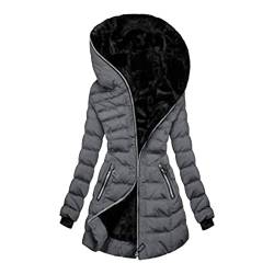 HAQUOS Damen Warmer Winterparka - Frauen Plüschjacke Bequeme Plüschjacke Top Frauen Regenmantel Mit Winddicht Fleecemantel Outwear Elegant Dicker Winterparka Jackenmantel ÜBergrößE Windjacke von HAQUOS