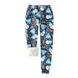 HAQUOS Weihnachtskostüm Leggings Damen - Casual Trainingshose Leggings Winter Skinny Norweger mit Weihnachtsmotiven Sweathose Outdoorhose Frauen Bunter Stoffhose mit Muster Christmas Trousers von HAQUOS