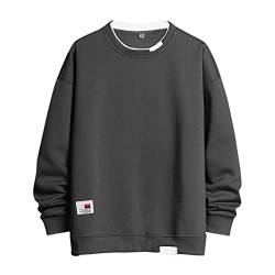 Herren Casual Solid Splice Hoodless Off Shoulder Ärmel Langarm Hoodless Sweatshirt Bluse Sweatshirt Modern Winter Warm von HAQUOS