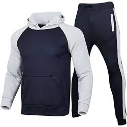 Herren Herbst und Winter zweiteiliger Anzug Sportanzug Freizeit Splice Pullover Hosen Sporttasche Casual Sport Set Herren Anzug Accessoires Set Kinder Anzug Junge Hochzeit Blau von HAQUOS