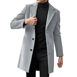 Herren Schlanker Wintermantel Reverskragen Langarm Gepolsterte Lederjacke Vintage Verdicken Mantel Schaffelljacke Sommer Mäntel Herren Herren Wollmantel Mit Innenjacke Herren Kurzmantel Blau von HAQUOS