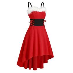 Kleider Für Frauen Weihnachten - Miss Santa Claus Kostüm Top Elegant Cocktaikleider Adventskalender Elfen Kostüm Etuikleid Damen Kleid Weihnachtskleid Damen Sexy Rot Weihnachtsfrau Midi Kleid von HAQUOS