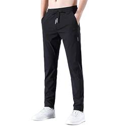 Schnell trocknende Stretchhose für Herren, eiskalt, atmungsaktiv, Jogger, Kordelzug, Jogginghose mit Taschen Herren Hose Compatible with Motorrad Herren Rennrad Hose von HAQUOS