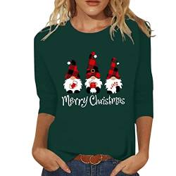 Weihnachts Tshirt Damen - Weihnachten Geschenke Frauen Langarmshirt Lose Bluse Tops Festival Langarmshirts Festliche Oberteile Pulli Elegant Slim Fit Weihnachtsbluse T-Shirt Herbst Winter Leichte von HAQUOS