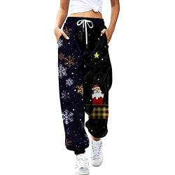 Weihnachtskostüm Leggings Damen - Freizeithose Luftig Leggings Winter Skinny Norweger mit Weihnachtsmotiven Sweathose Outdoorhose Frauen Damen Thermoleggings Laufhose Festliche Geschenk Mädchen von HAQUOS