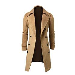 Winter Männer schlank stilvolle Trench Mantel Doppelbusige lange Jacke Mäntel Herren Vinyl Klein Mantel Herren Fischgräte Mantel Herren von HAQUOS