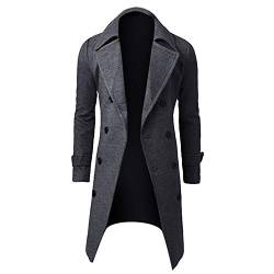 Winter Männer schlank stilvolle Trench Mantel Doppelbusige lange Jacke Mäntel Herren Vinyl Klein Mantel Herren Fischgräte Mantel Herren von HAQUOS