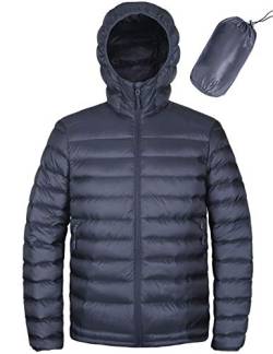 HARD LAND Herren Ultraleichte Warme Daunenjacke Kapuzenjacke Winter Puffer Jacke isolierter Winterpuffermantel für den Außenbereich von HARD LAND