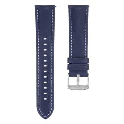 HARFINGTON Leder-Uhrenarmband, 20 mm breit, Schnellverschluss, flexible Passform, atmungsaktiv, Vintage-Leder-Uhrenarmband mit Federsteg, für die meisten Männer und Frauen, Smartwatch, Dunkelblau von HARFINGTON