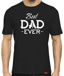 Bester Papa T-Shirt Herren Best Dad Ever Vater Eltern Shirt Von Baby Du Wirst ist der Beste Schwarz L von HARIZ