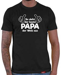 Bester Papa T-Shirt Herren So Sieht Der Beste Papa Der Welt Aus Vater Shirt Baby Daddy Schwarz 4XL von HARIZ