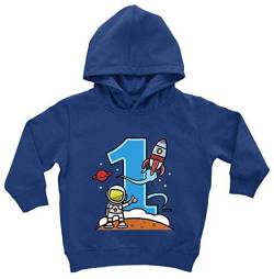 HARIZ Baby Hoodie Astronaut Rakete 1 Geburtstag Kinder Baby Inkl. Geschenk Karte Royal Königs Blau 1-2 Jahre von HARIZ