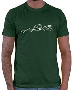 HARIZ - Berge Shirt - Bergspitze Wohnwagen - Tshirt wandern Herren - Herren T-Shirt und Männer Tshirt Dunkel Grün XXL von HARIZ