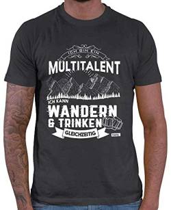 HARIZ - Berge Shirt - Ich Bin EIN Multitalent Wandern - Berge Shirt - Herren T-Shirt und Männer Tshirt Dunkel Grau XL von HARIZ