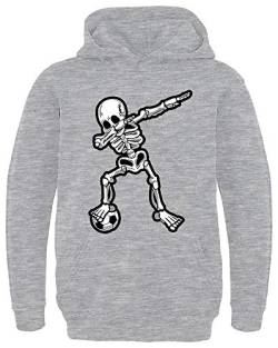 HARIZ - Dabbing - Dab Skelett Fussball - Hoodie Teenager - Kinder Hoodie Jungen - Hell Grau 164 von HARIZ