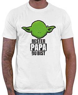 HARIZ Herren T-Shirt Bester Papa Du Bist Papa Geburtstag Plus Geschenkkarten Weiß L von HARIZ