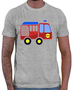 HARIZ Herren T-Shirt Feuerwehr Auto Fahrzeuge Traktor Plus Geschenkkarten Grau Meliert XL von HARIZ