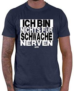 HARIZ Herren T-Shirt Ich Bin Nichts Für Schwache Nerven Sprüche Schwarz Weiß Plus Geschenkkarten Navy Blau 3XL von HARIZ