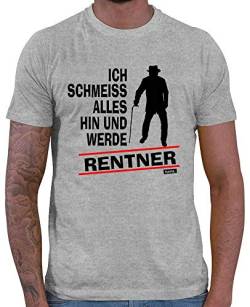 HARIZ Herren T-Shirt Ich Schmeiss Alles Hin Rentner Ruhestand Rentner Plus Geschenkkarte Grau Meliert XL von HARIZ