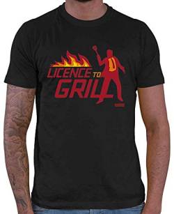 HARIZ Herren T-Shirt Licence to Grill Grillen Sprüche Plus Geschenkkarten Schwarz XL von HARIZ