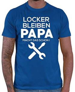 HARIZ Herren T-Shirt Locker bleiben Papa Macht das Schon Papa Geburtstag Plus Geschenkkarte Royal Blau M von HARIZ