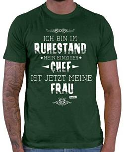 HARIZ Herren T-Shirt Mein Einziger Chef Ist Meine Frau Ruhestand Rentner Plus Geschenkkarten Dunkel Grün 3XL von HARIZ