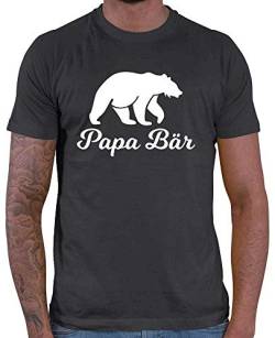 HARIZ Herren T-Shirt Papa Bär Papa Vatertag Baby Plus Geschenkkarte Dunkel Grau L von HARIZ