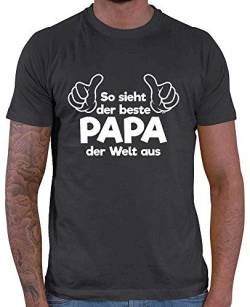 HARIZ Herren T-Shirt So Sieht Der Beste Papa Der Welt Aus Papa Geburtstag Plus Geschenkkarte Dunkel Grau L von HARIZ