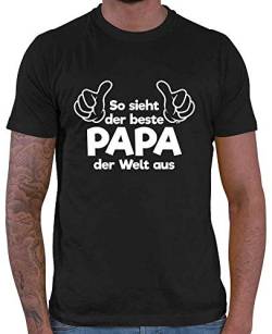 HARIZ Herren T-Shirt So Sieht Der Beste Papa Der Welt Aus Papa Geburtstag Plus Geschenkkarte Schwarz L von HARIZ