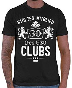 HARIZ Herren T-Shirt Stolzes Mitglied des Ü30 Clubs 30 Geburtstag Männer Plus Geschenkkarte Schwarz L von HARIZ