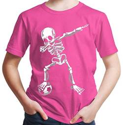 HARIZ Jungen T-Shirt Dab Skelett mit Fussball Dab Teenager Dance Weihnachten Plus Geschenkkarten Pink 152/12-13 Jahre von HARIZ