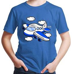 HARIZ Jungen T-Shirt Flugzeug Auto Polizei Inkl. Geschenk Karte Royal Blau 104/3-4 Jahre von HARIZ