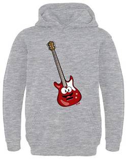 HARIZ Kinder Hoodie E-Gitarre Lachend Instrument Kind Lustig Inkl. Geschenk Karte Hell Grau 140/9-11 Jahre von HARIZ