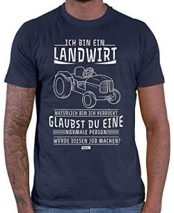 HARIZ - Landwirt T-Shirt - Ich Bin EIN Landwirt Verrückt - trecker Geschenke für männer - Landwirt Tshirt Herren Navy Blau XL von HARIZ