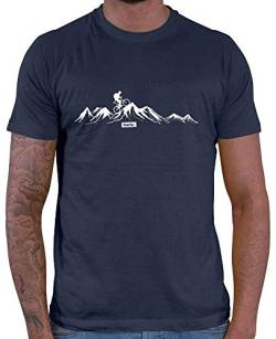 HARIZ - Mountainbike Berge Shirt - Mountainbike Fahrrad - t-Shirt Fahrrad - Fahrrad T Shirt Berge Navy Blau 4XL von HARIZ