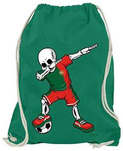 HARIZ Turnbeutel Fussball Dab Skelett Portugal Trikot Mannschaft Inkl. Geschenk Karte Grün One Size von HARIZ