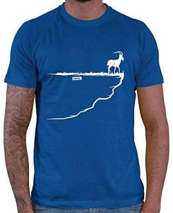 HARIZ - Wandern Geschenk - Steinbock Fels Berg Alpen - wandern Geschenk männer - Herren T-Shirt und Männer Tshirt Royal Blau L von HARIZ