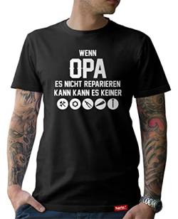 Opa T-Shirt Herren Wenn Opa Es Nicht Reparienen Kann Vateropa Bester Werdender Opa zur Geburt Sprüche Papa Enkel Tshirt Schwarz M von HARIZ