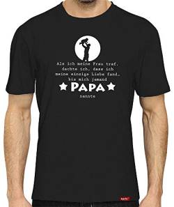 Papa T-Shirt Herren Bis Mich Jemand Papa Nannte Shirt Spruch Für Junge Väter zur Geburt Schwarz 3XL von HARIZ