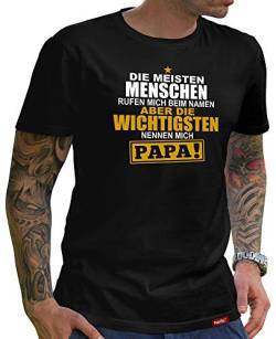 Papa T-Shirt Herren Die Wichtigsten Nennen Mich Papa Shirt Vater Baby Shirt Daddy Väter Geburt Eltern Schwarz 4XL von HARIZ