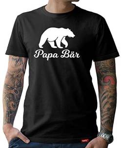 Papa T-Shirt Herren Papa Bär Eltern Shirt Von Baby Du Wirst Papa Baby Partnerlook Kleidung Schwarz L von HARIZ