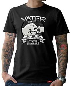 Vater & Sohn T-Shirt Herren Herz & Seele Ideen zur Geburt Nicht Immer Einer Meinung Papa & Sohn Schwarz XXL von HARIZ