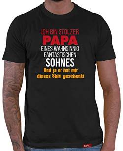 Vater & Sohn T-Shirt Herren Stolzer Papa eines Fantastischen Sohnes Erwachsen von Sohn Fuer Papa Vater Shirt lustig Schwarz M von HARIZ