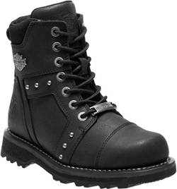 HARLEY-DAVIDSON FOOTWEAR Damen Oakleigh Motorradstiefel, schwarz, 39 EU von HARLEY-DAVIDSON FOOTWEAR