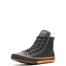 HARLEY-DAVIDSON FOOTWEAR Herren D93816 Vulkanisierter Sneaker, schwarz/orange, 41 EU von HARLEY-DAVIDSON FOOTWEAR