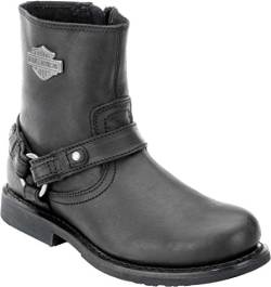 HARLEY-DAVIDSON FOOTWEAR Herren Scout Leder Motorrad Harness Casual Boot, Schwarz, 42 EU von HARLEY-DAVIDSON FOOTWEAR